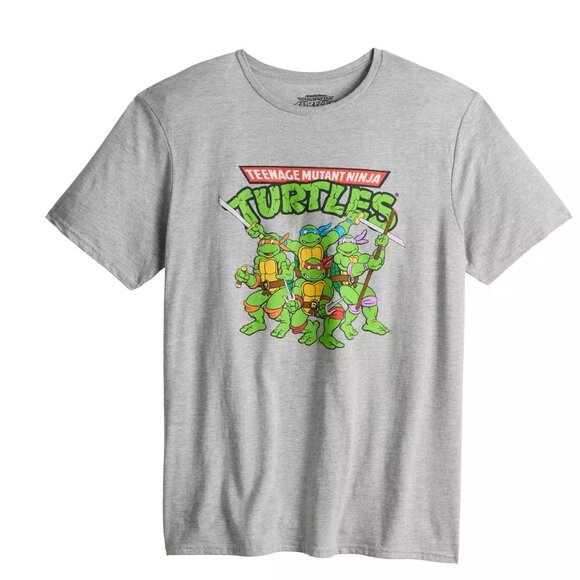 Men's Teenage Mutant Ninja Turtles Grey Graphic Tee Size XXL NWT - Picture 1 of 3